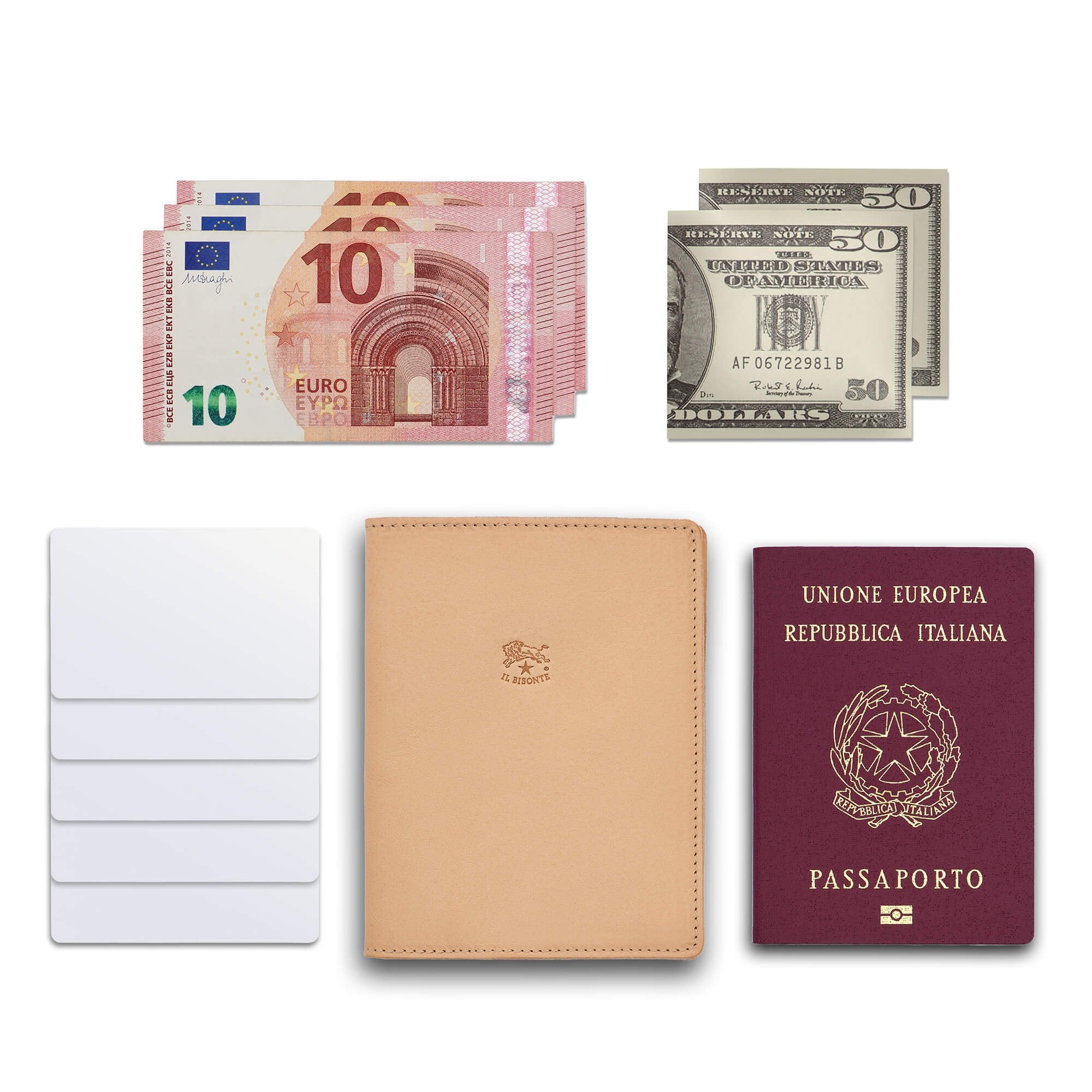 Il Bisonte Reisepasshülle natur Vollleder