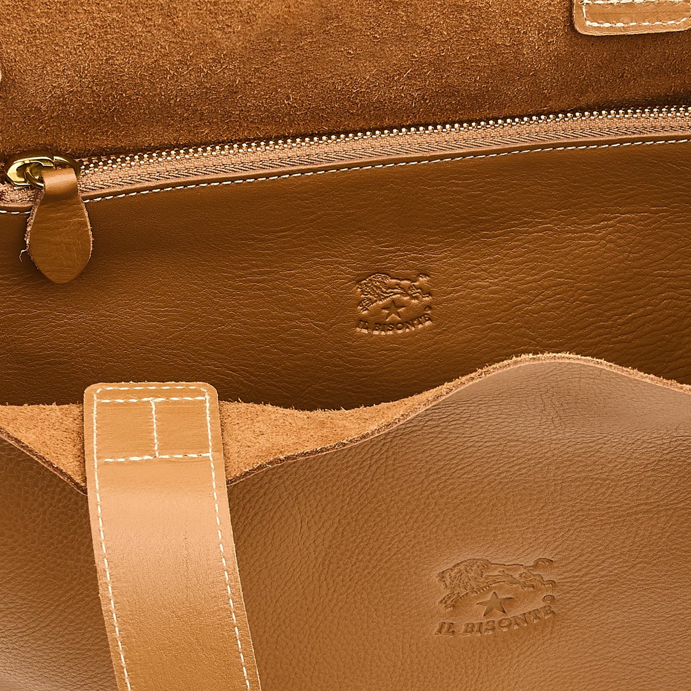 Il Bisonte Talamone Shopper Rindsleder gianduia