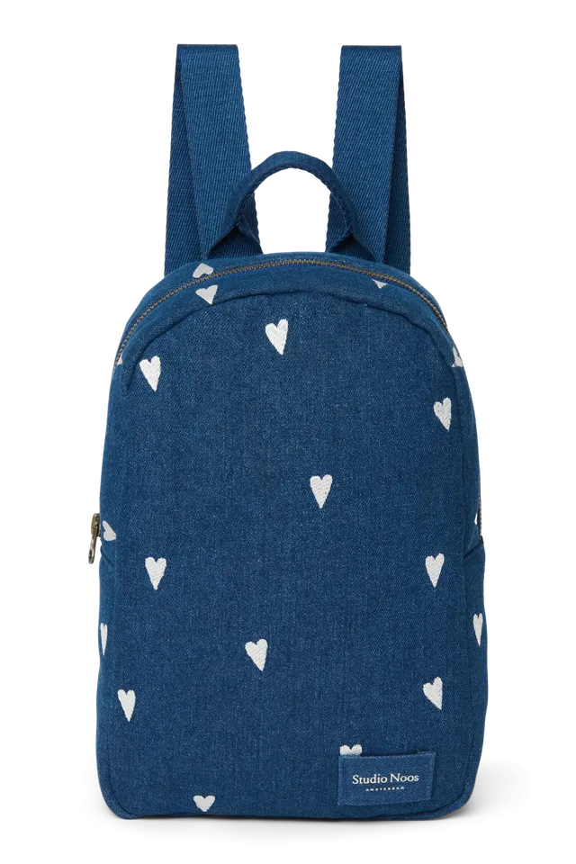 Studio Noos Denim Mini Backpack Rucksack Dunkelblau Herzen