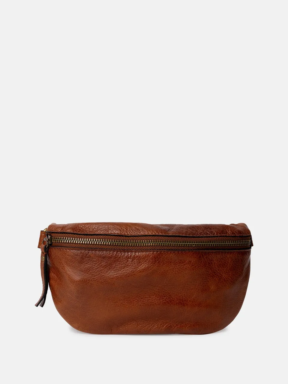 RE:DESIGNED Gisela Bauchtasche Walnut/Brass Vollleder