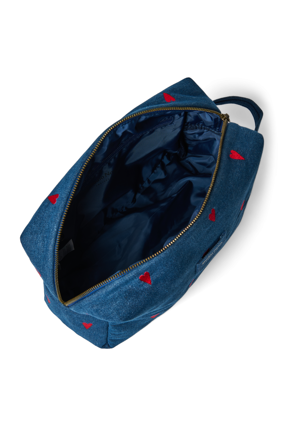 Studio Noos Denim Toiletry Bag Kulturtasche Dunkelblau Rot