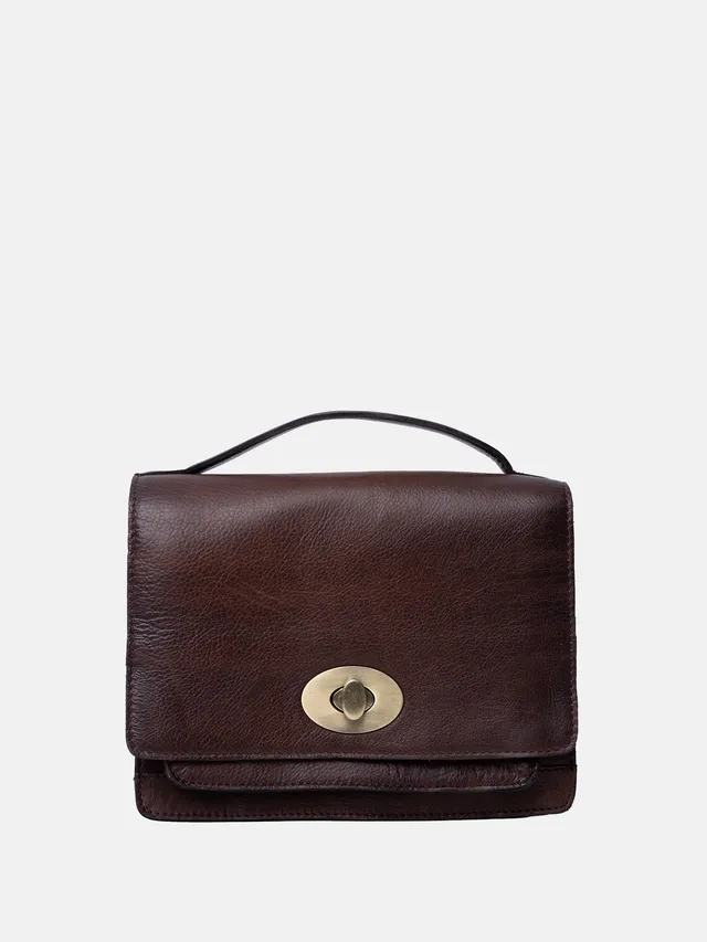 RE:DESIGNED Alba Big Umhängetasche Woodsmoke Leder