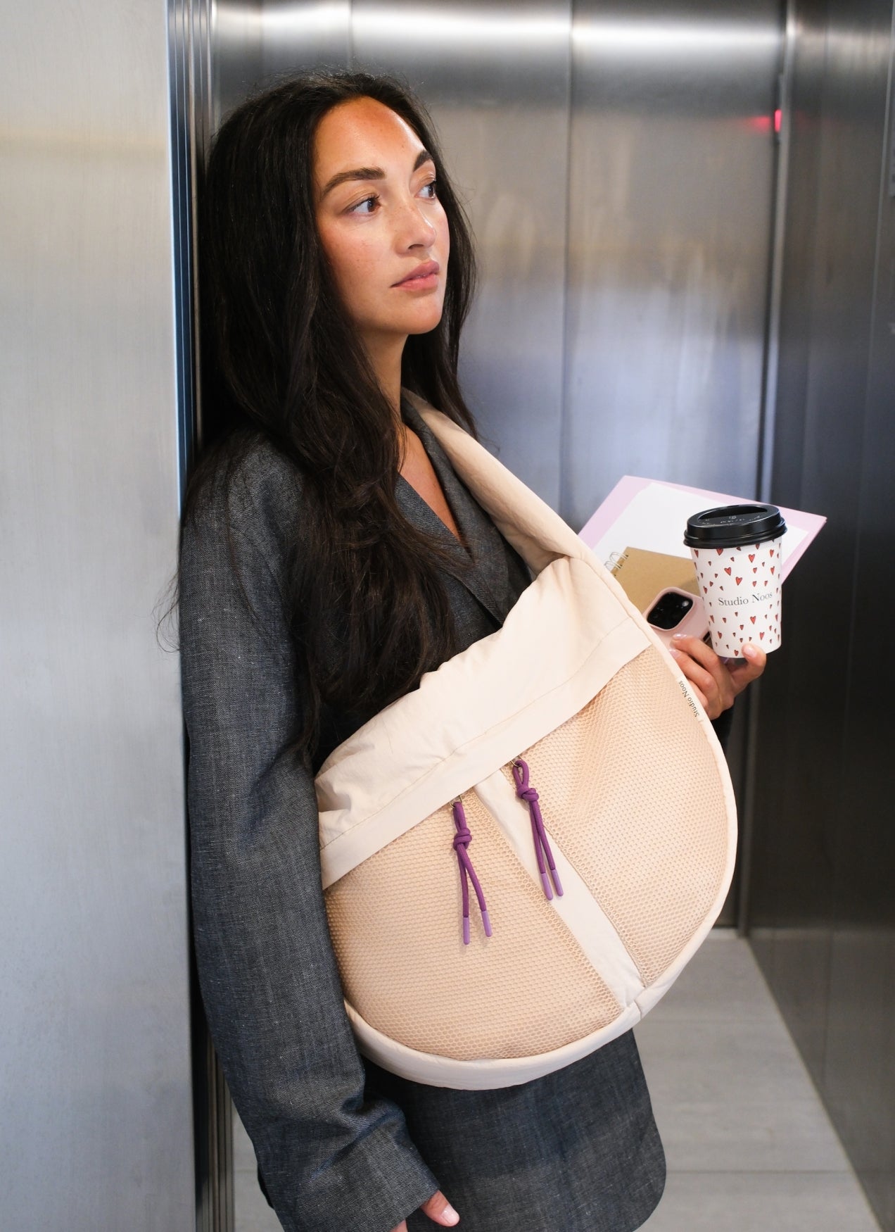Studio Noos Patchwork Crossbody Tasche Oatmeal