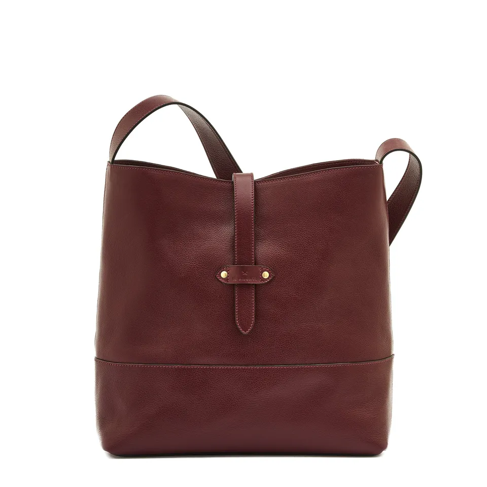 Il Bisonte Archivio Schultertasche Leder amarena Damen