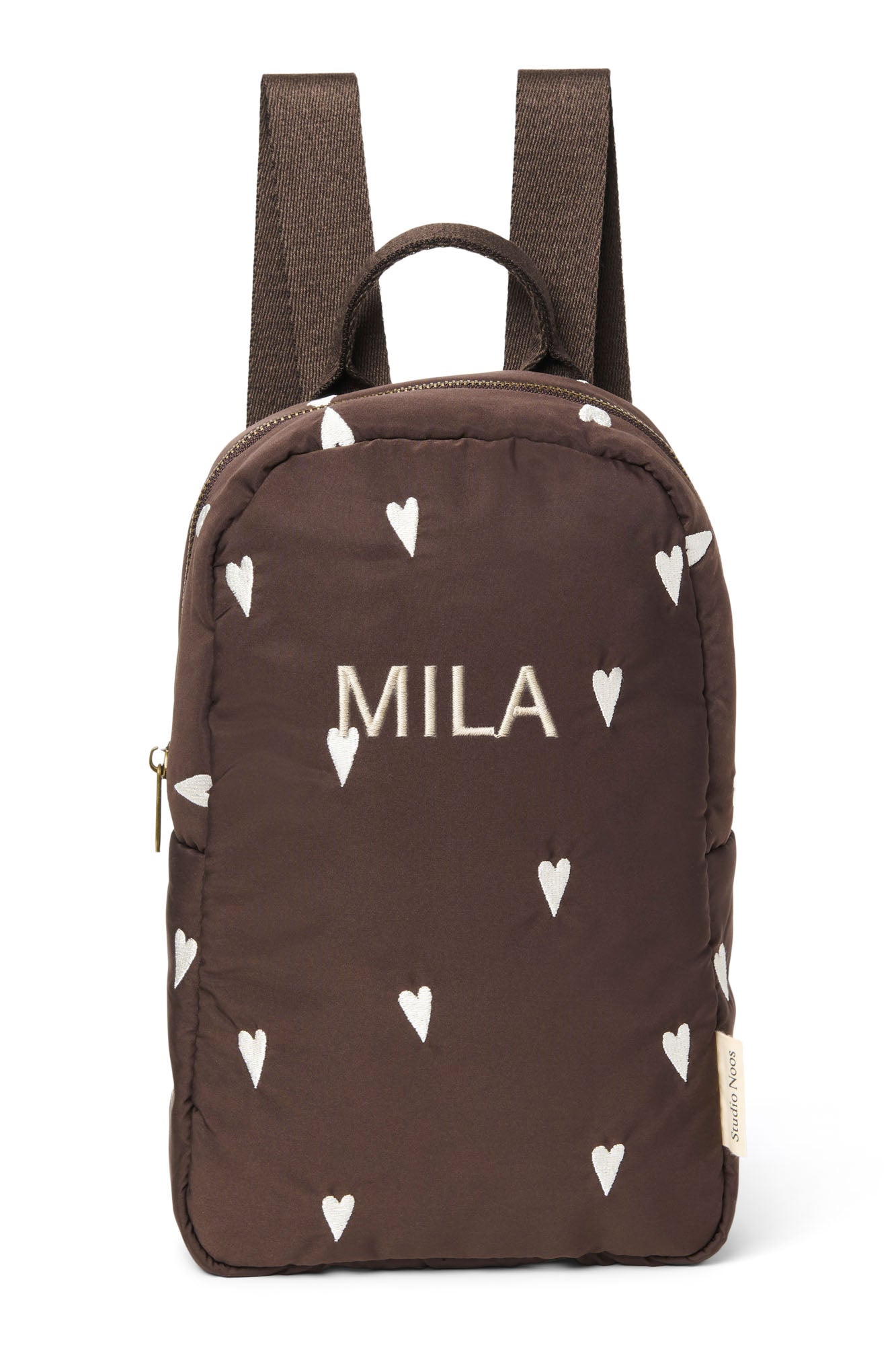 Studio Noos Puffy Mini Rucksack Kinder Braun Hearts 0-5 J