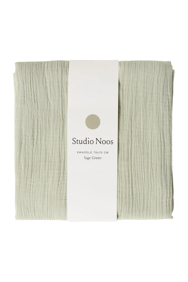 Studio Noos Swaddle Uni Medium Mulltuch Grün