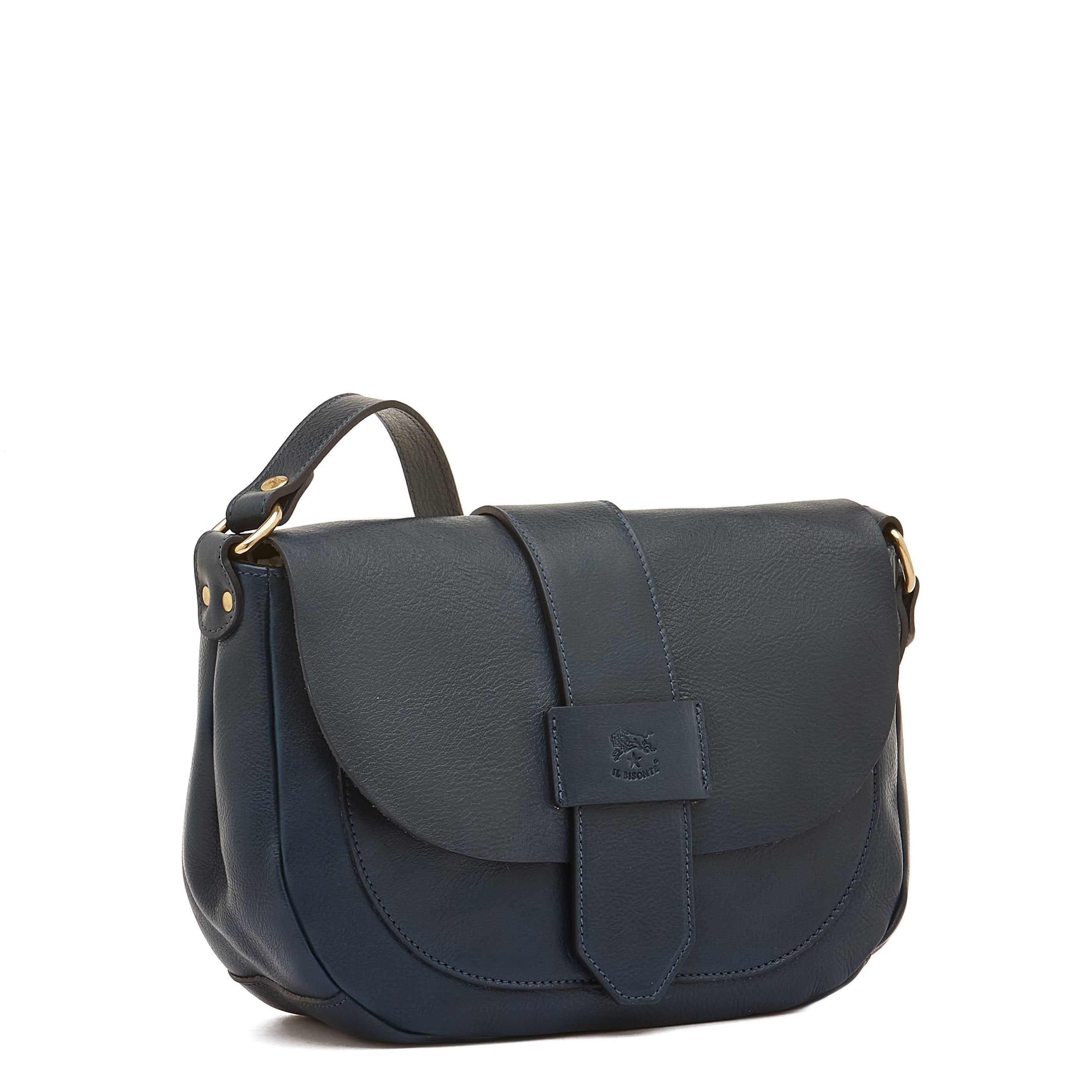 Il Bisonte Fausta Medium Umhängetasche Blau Leder