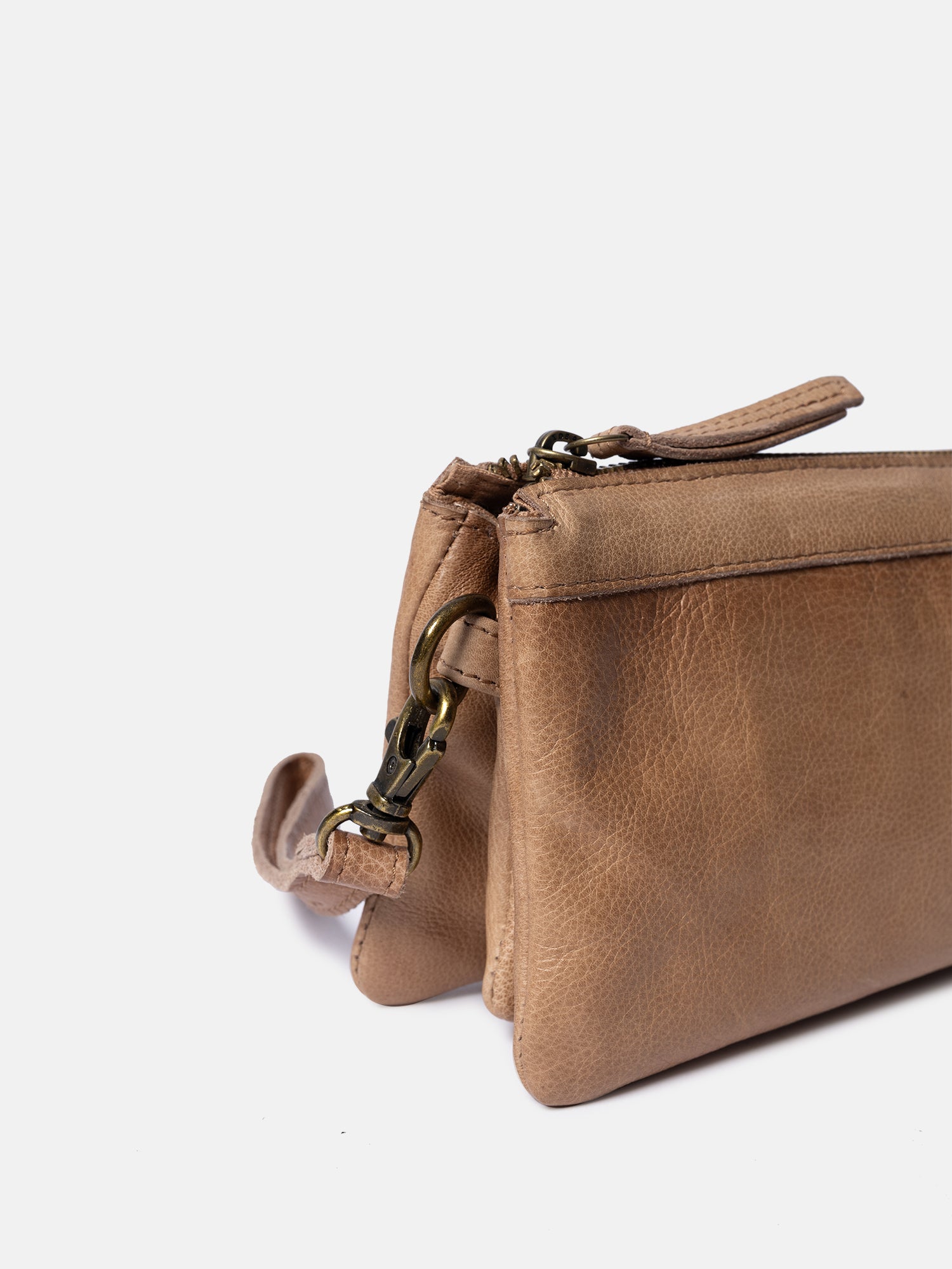 RE:DESIGNED Lisa Urban Clutch Taupe Vollleder