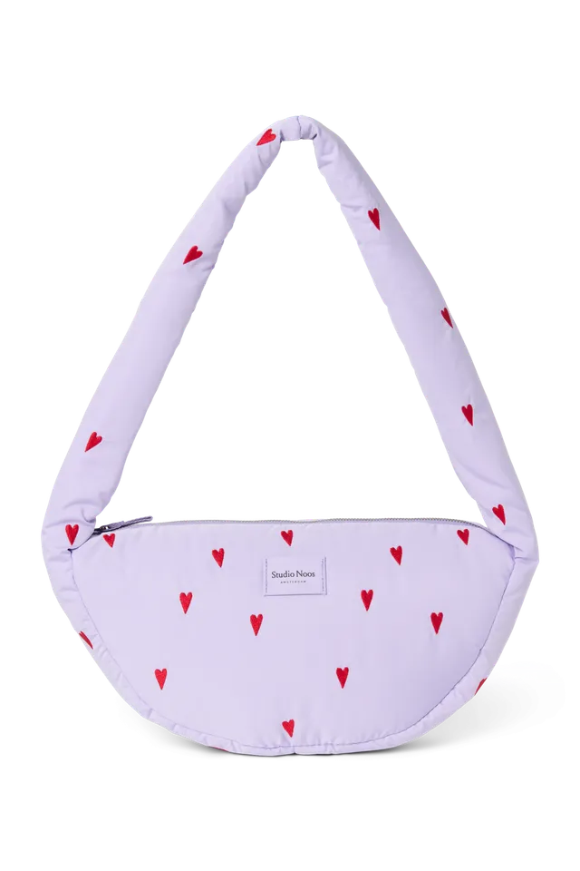 Studio Noos Puffy Mini Cross Body Bag Umhängetasche Purple Hearts