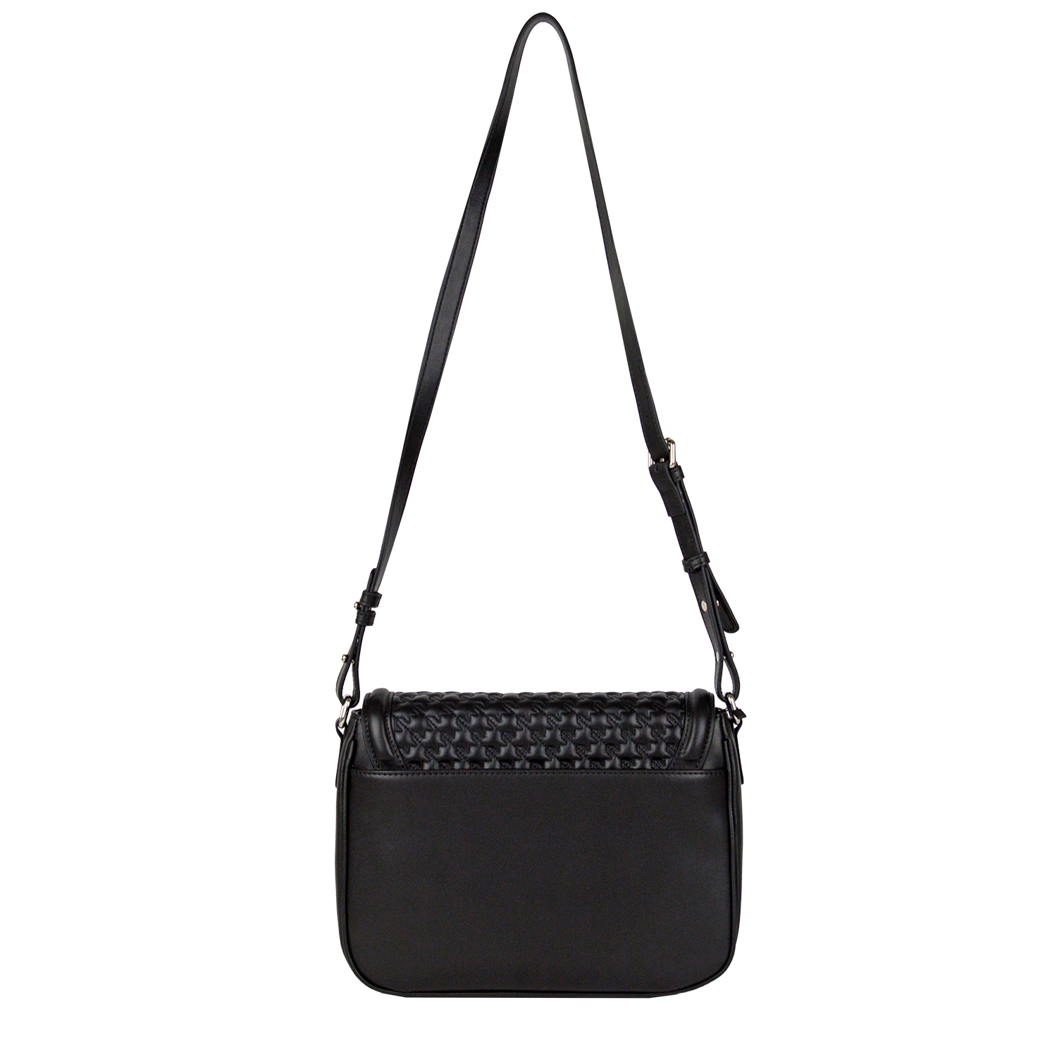 Lamarthe Séduction Umhängetasche Schwarz Stepp Spaltleder