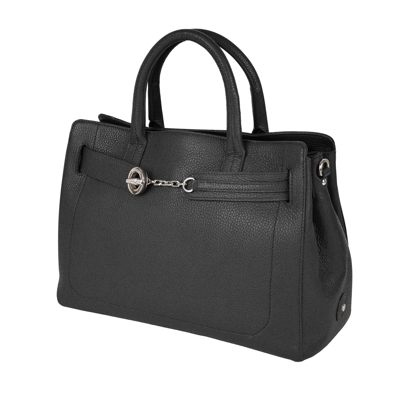 Lamarthe Paris Handtasche Schwarz Vollleder 38 cm