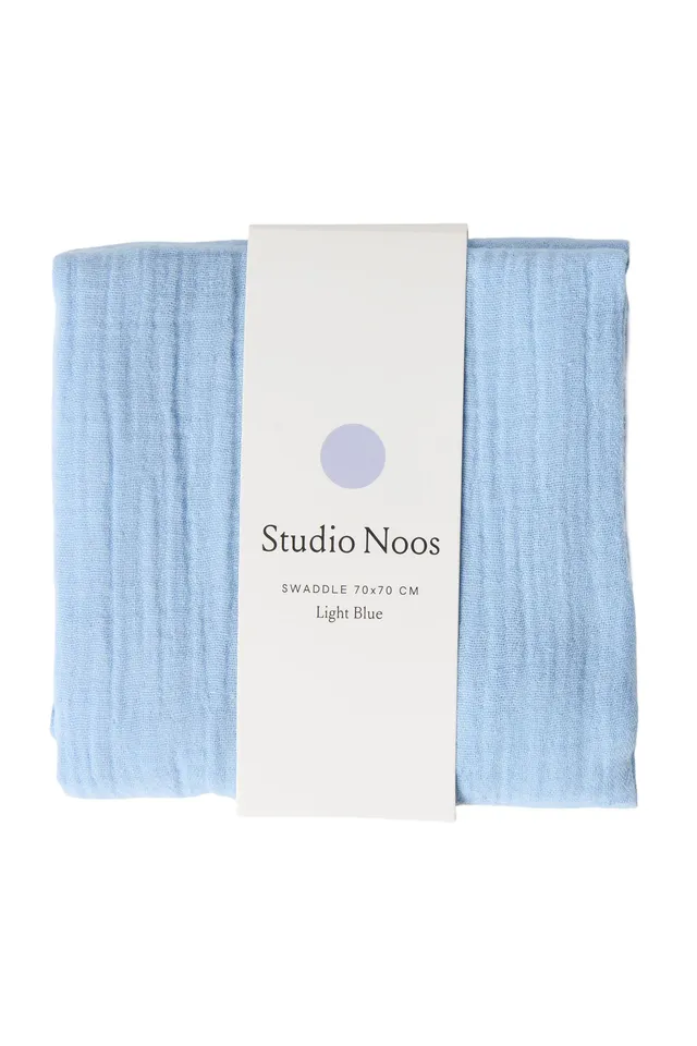 Studio Noos Swaddle Uni Medium Mulltuch Hellblau Baby