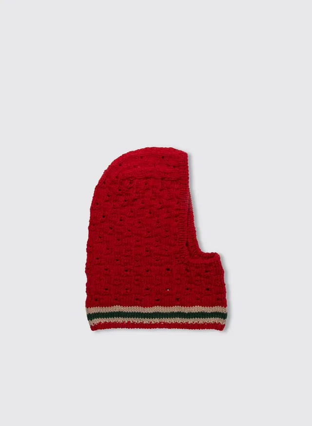 Maria la Rosa Nora Balaclava Rot Wolle Sturmhaube