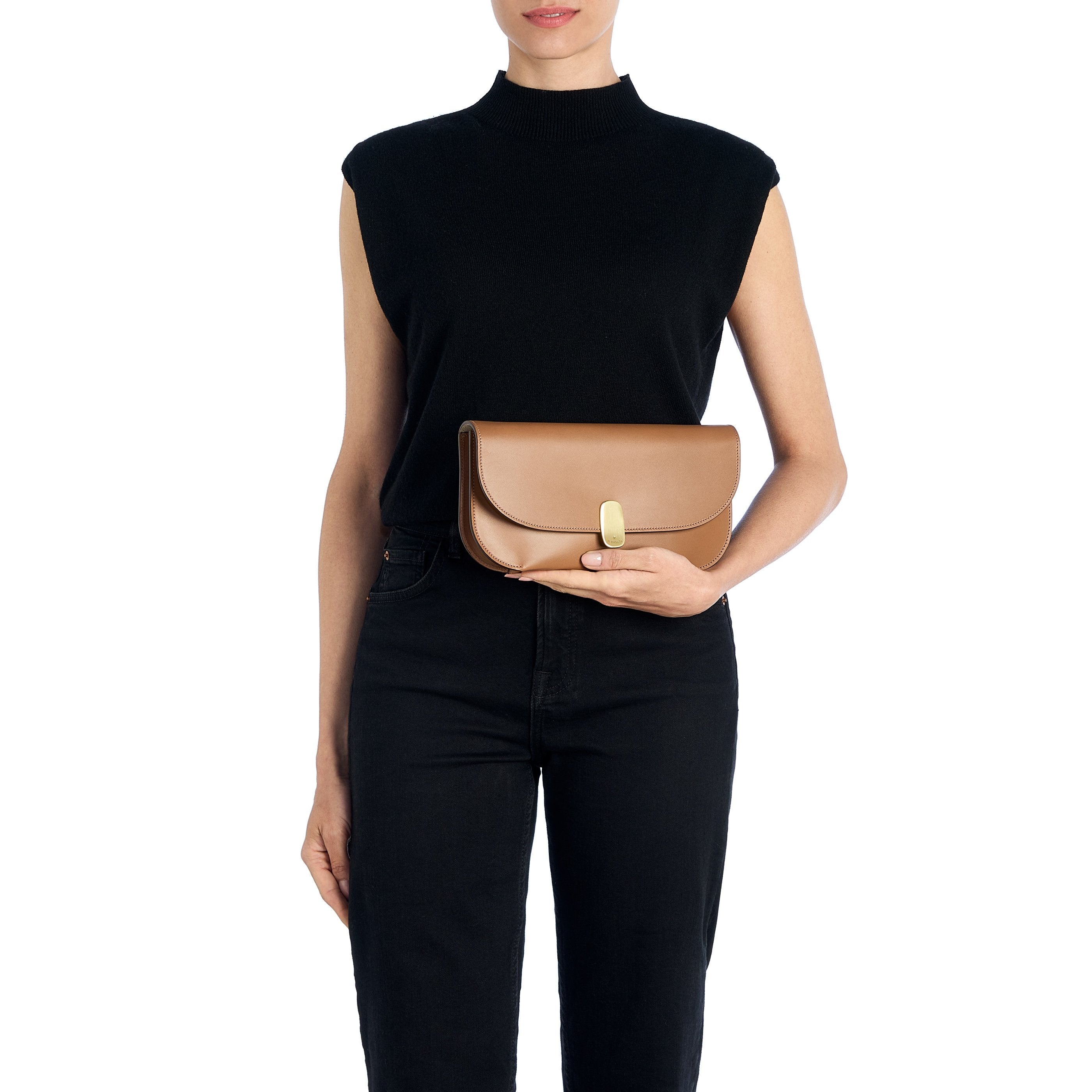 Il Bisonte Atelier Pochette Schoko Glattleder