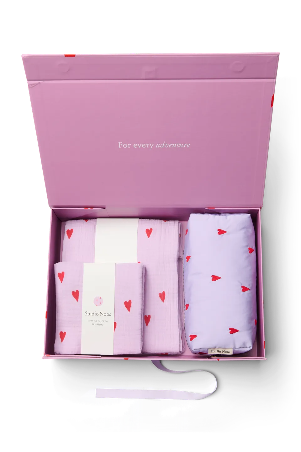 Studio Noos Puffy Baby Geschenkset Purple Hearts