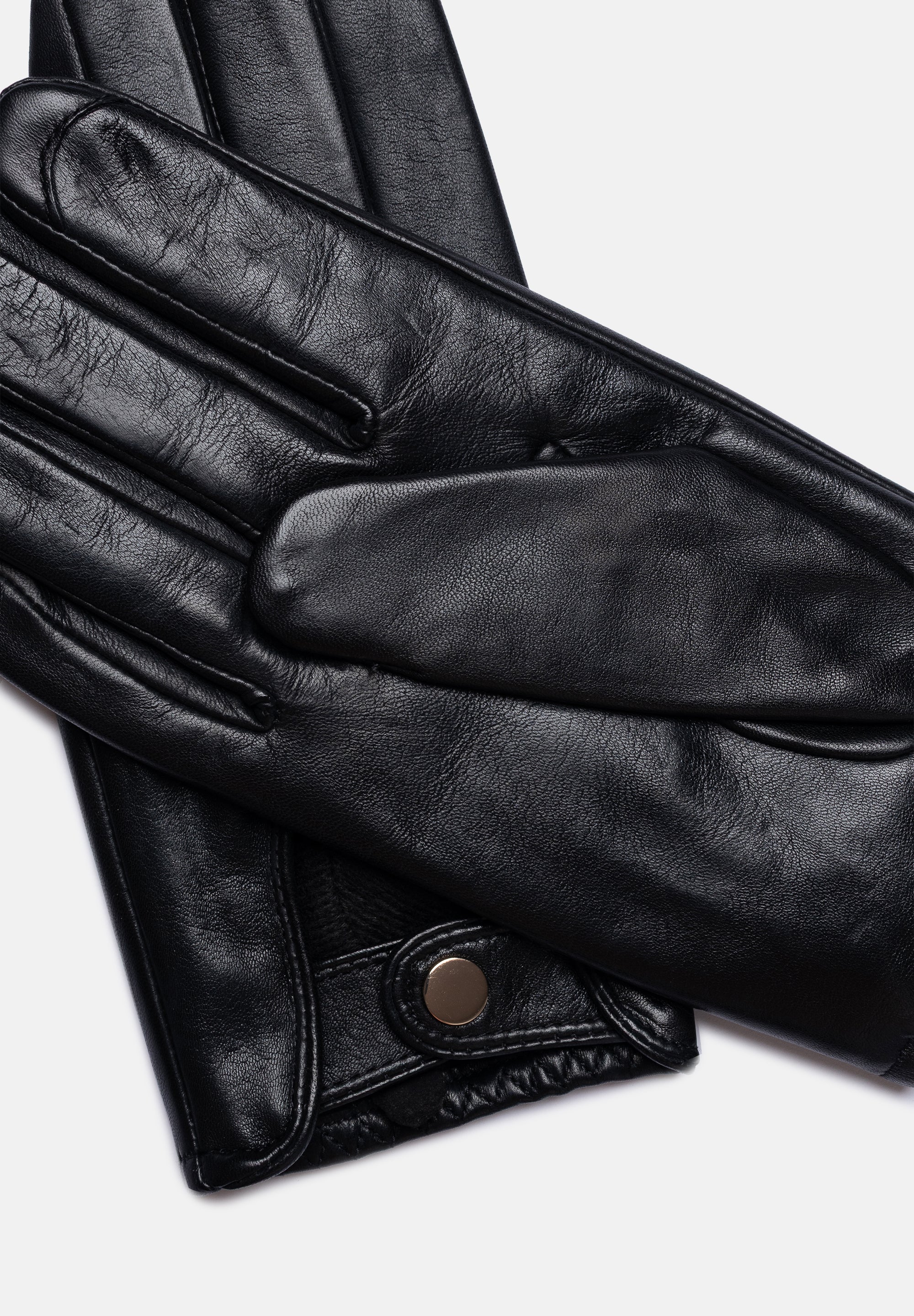 RE:DESIGNED Lola Lederhandschuhe Schwarz Touch Fleece