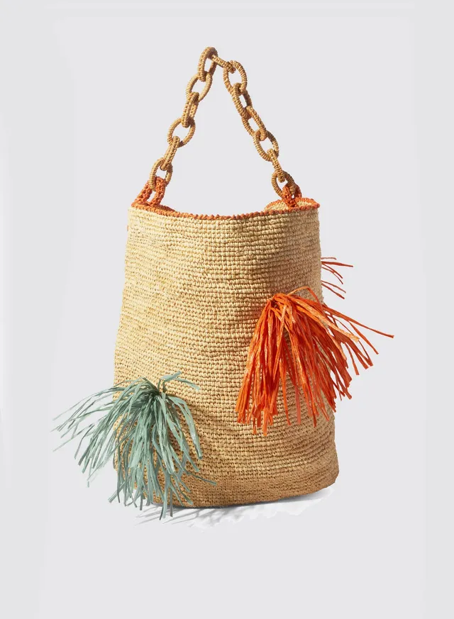 Maria la Rosa Eolia Tote Bag Shopper Natur Häkel