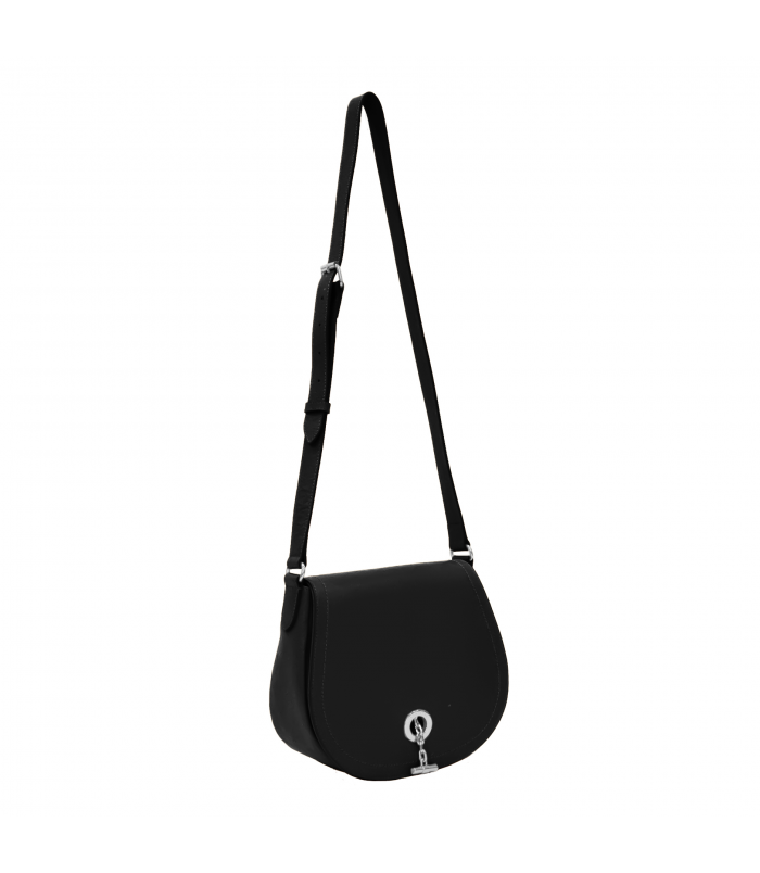 Lamarthe Paris Umhängetasche Schwarz Vollleder 26 cm