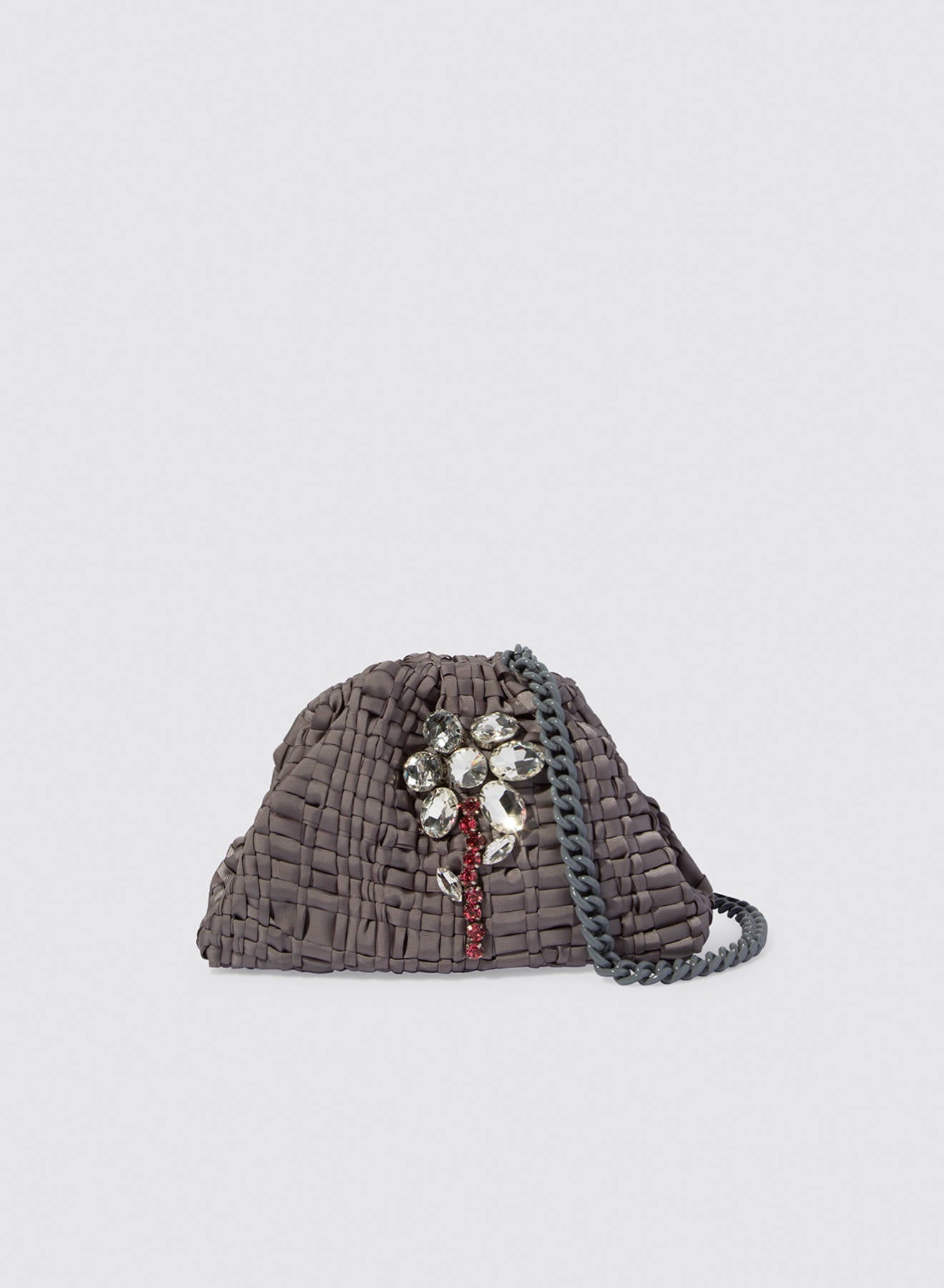 Maria la Rosa Crystal Petal Mini Bag Clutch Puderblau Stick