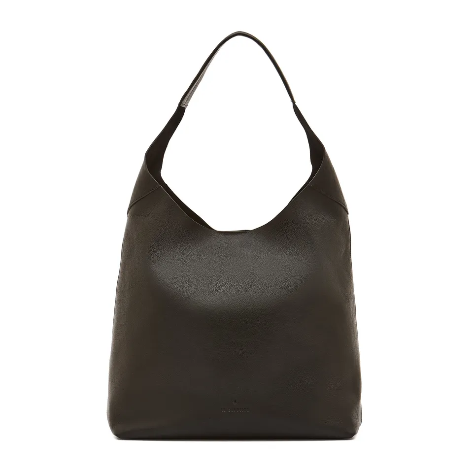 Il Bisonte Le Laudi Schultertasche Schwarz Vollleder Damen