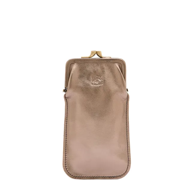 Il Bisonte Brillenetui Vollleder Bronze Metallic