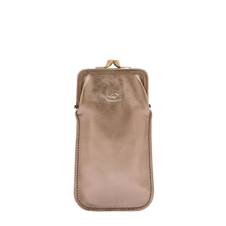 Il Bisonte Brillenetui Vollleder Bronze Metallic