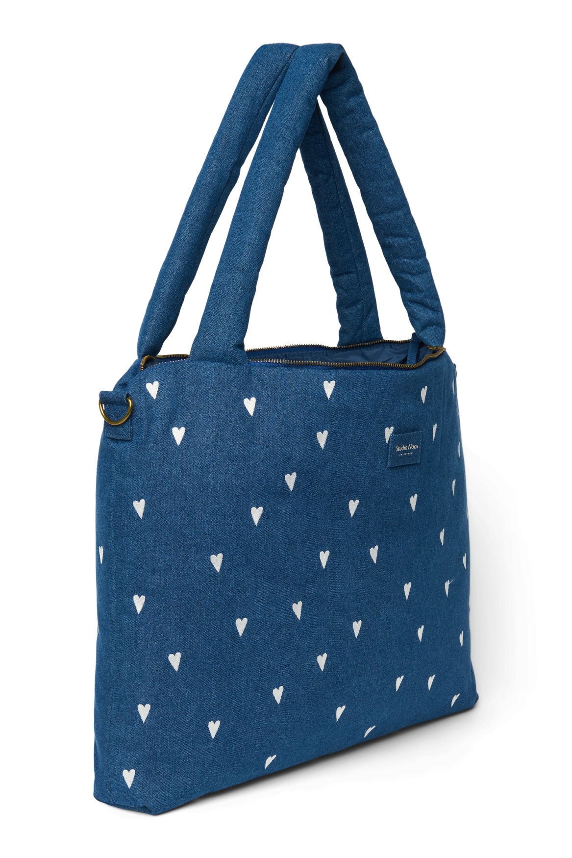 Studio Noos Denim Diaper Bag Wickeltasche Dark Blue Hearts Denim