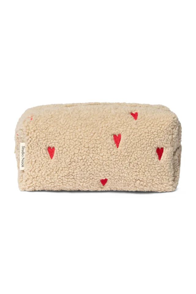 Studio Noos Teddy Pouch Ecru Hearts Täschchen