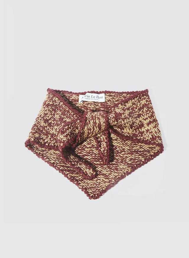 Maria la Rosa Bandana Melange Tuch Bordeaux Wolle