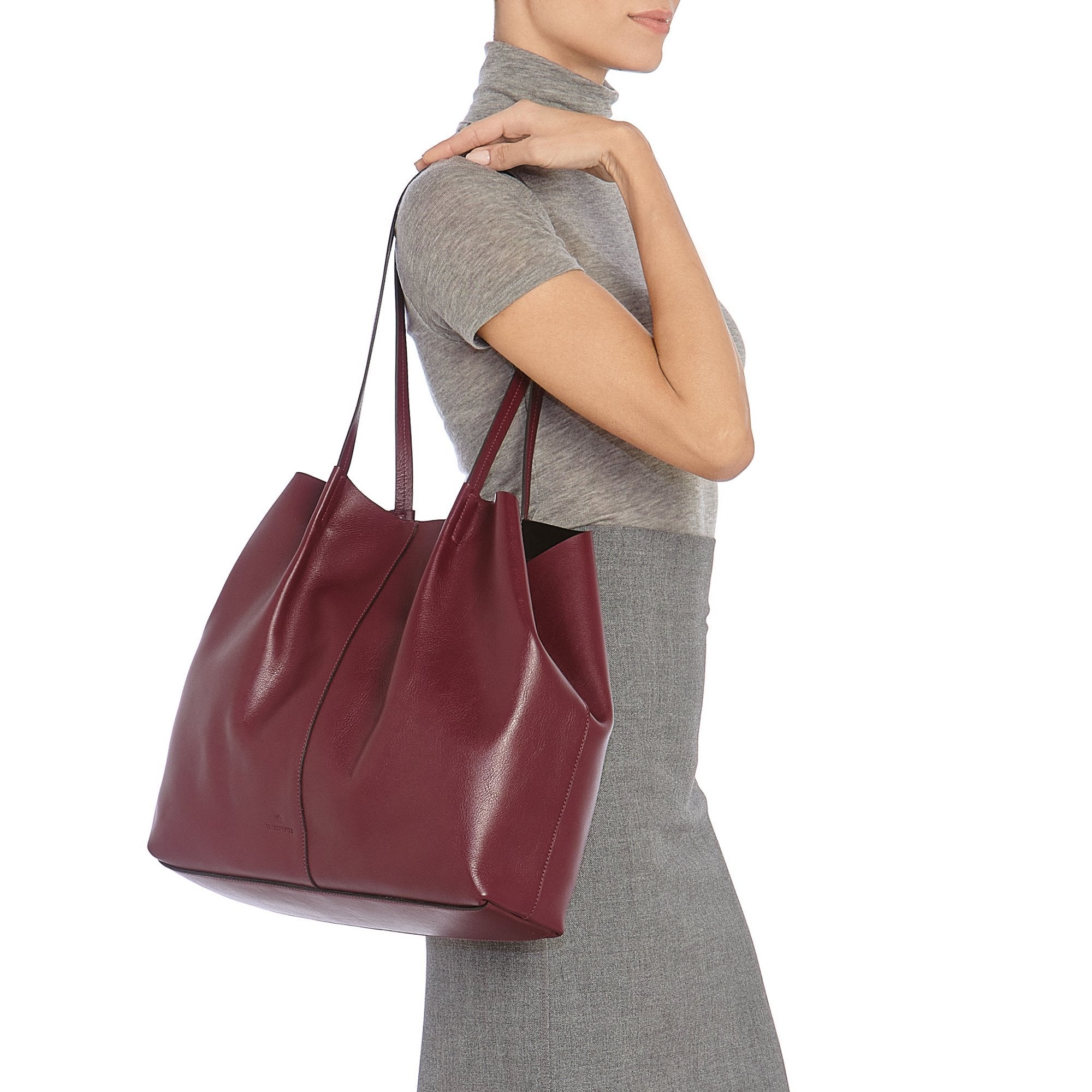 Il Bisonte Nina Shopper Amarena Vollleder