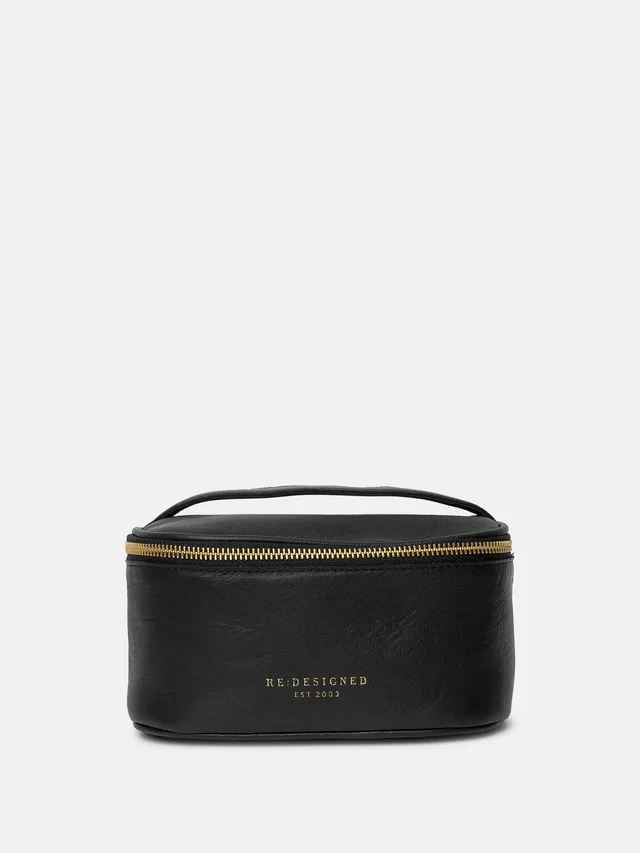 RE:DESIGNED Helga Small Kulturtasche Schwarz Vollleder