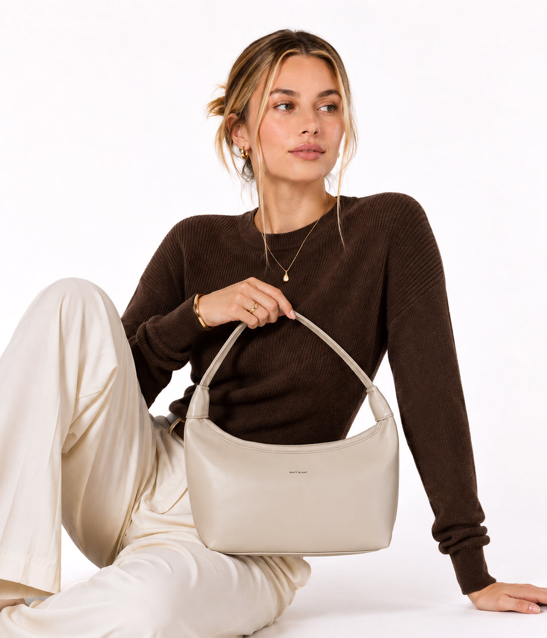 Matt & Nat Kat Schultertasche schwarz vegan