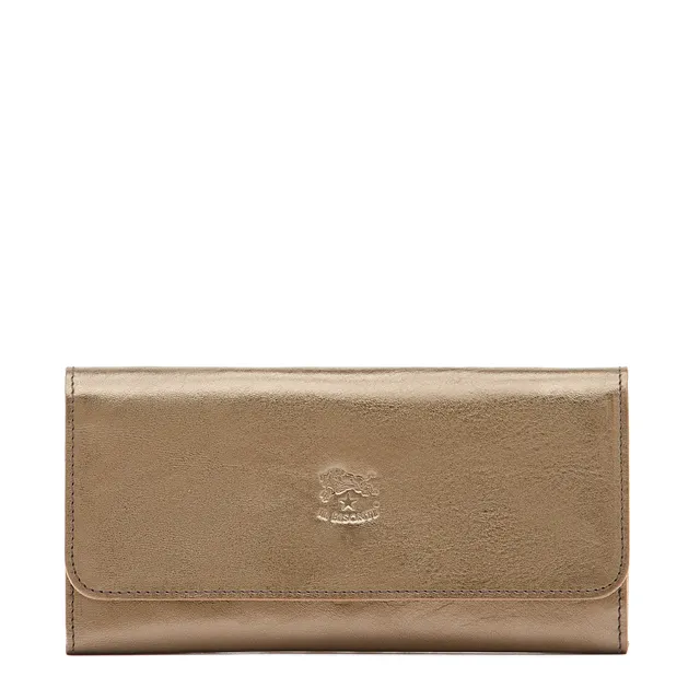 Il Bisonte Continental Geldbörse Bronze Metallic Leder