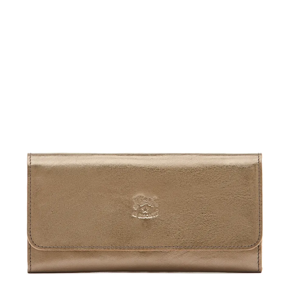Il Bisonte Continental Geldbörse Bronze Metallic Leder