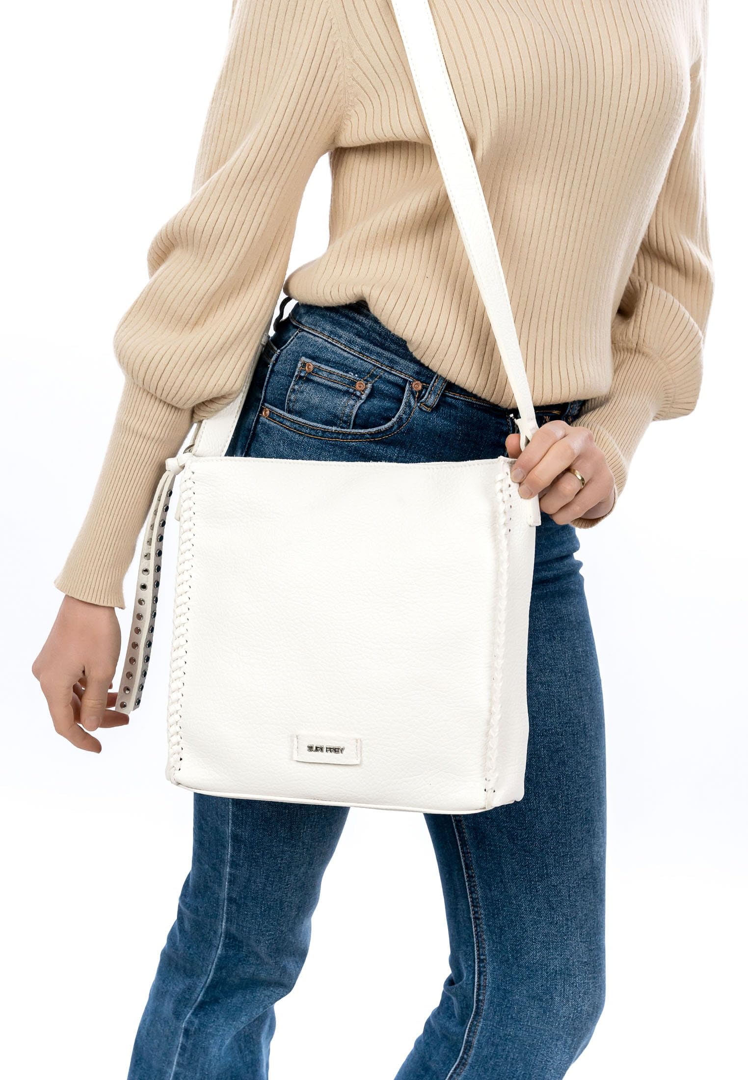 SURI FREY Franzy Crossover Umhängetasche Weiß 24cm