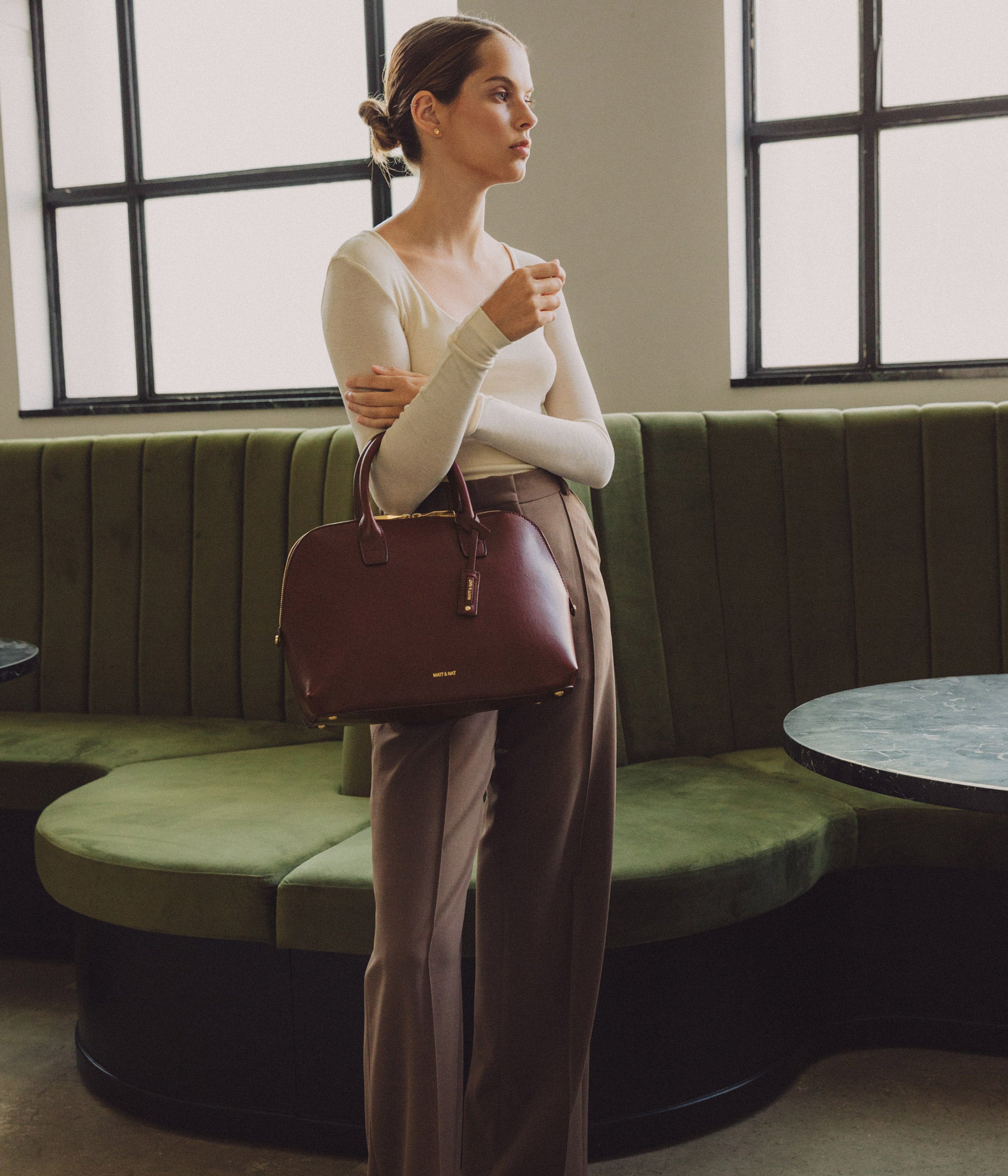 Matt & Nat Gessi Vintage Satchel Schwarz vegan
