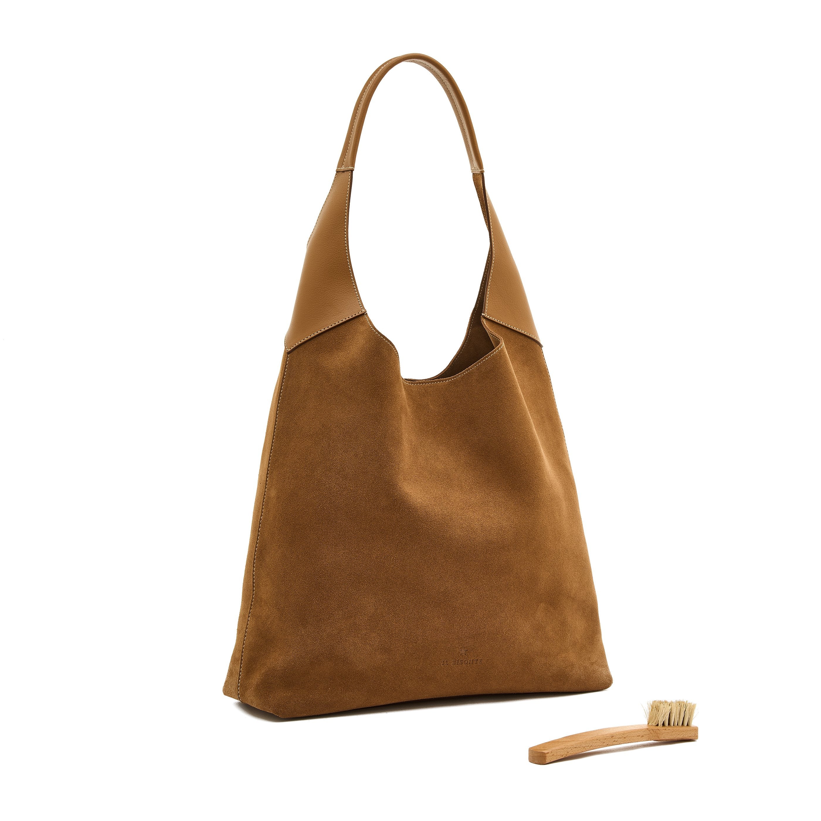 Il Bisonte Le Laudi Schultertasche Gianduia Wildleder