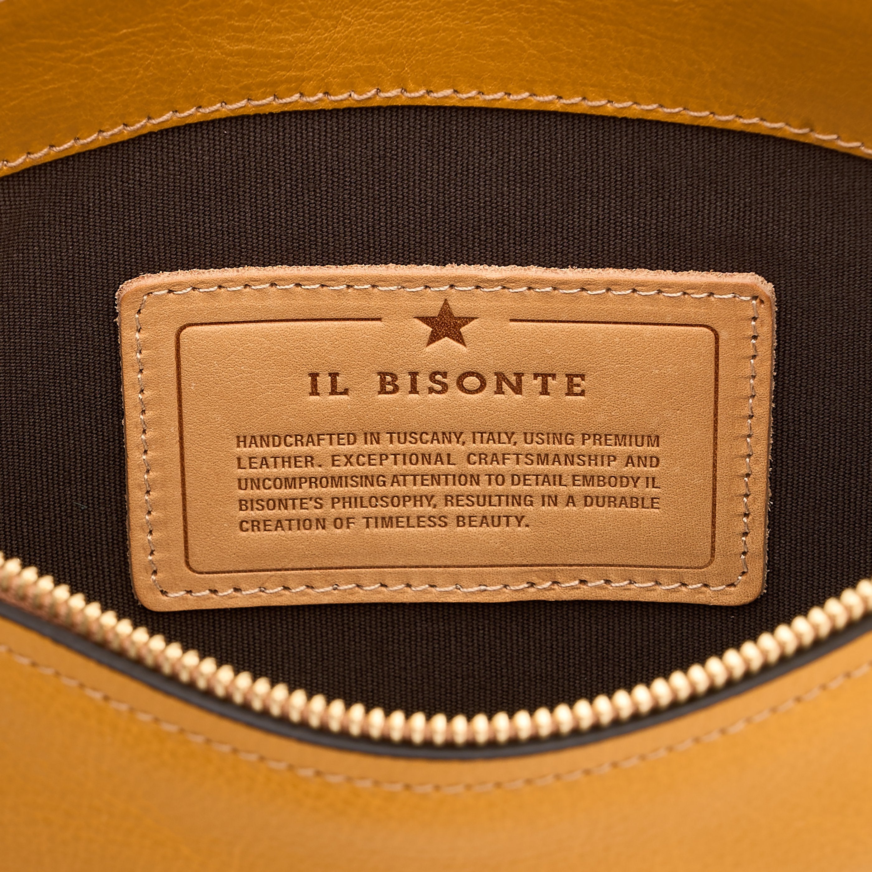 Il Bisonte Storia Schultertasche Vollleder Gelb