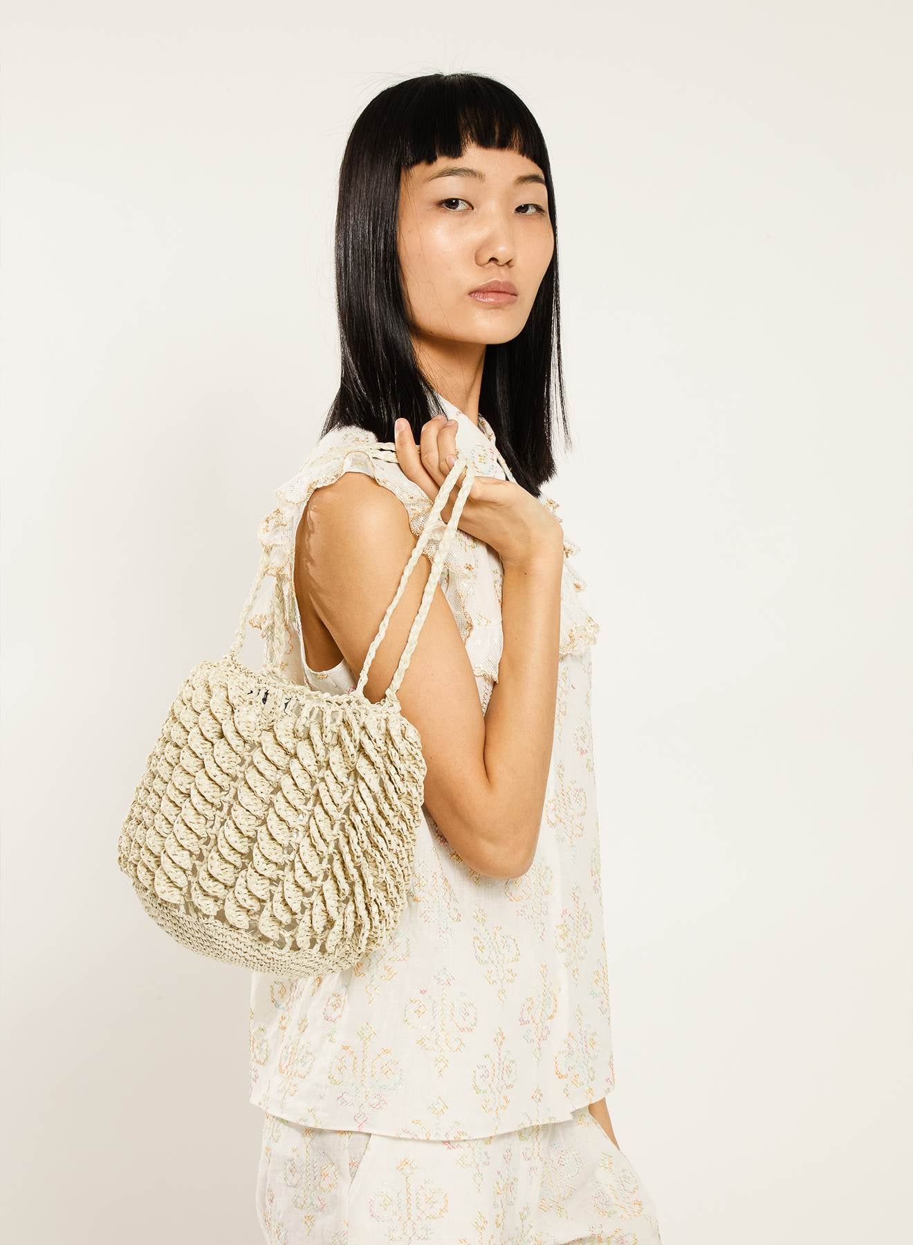 Maria la Rosa Gargano BR22.71 Tasche Ecru Rafia