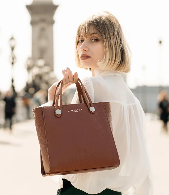 Lamarthe Fidèle Handtasche Cognacbraun Vollleder