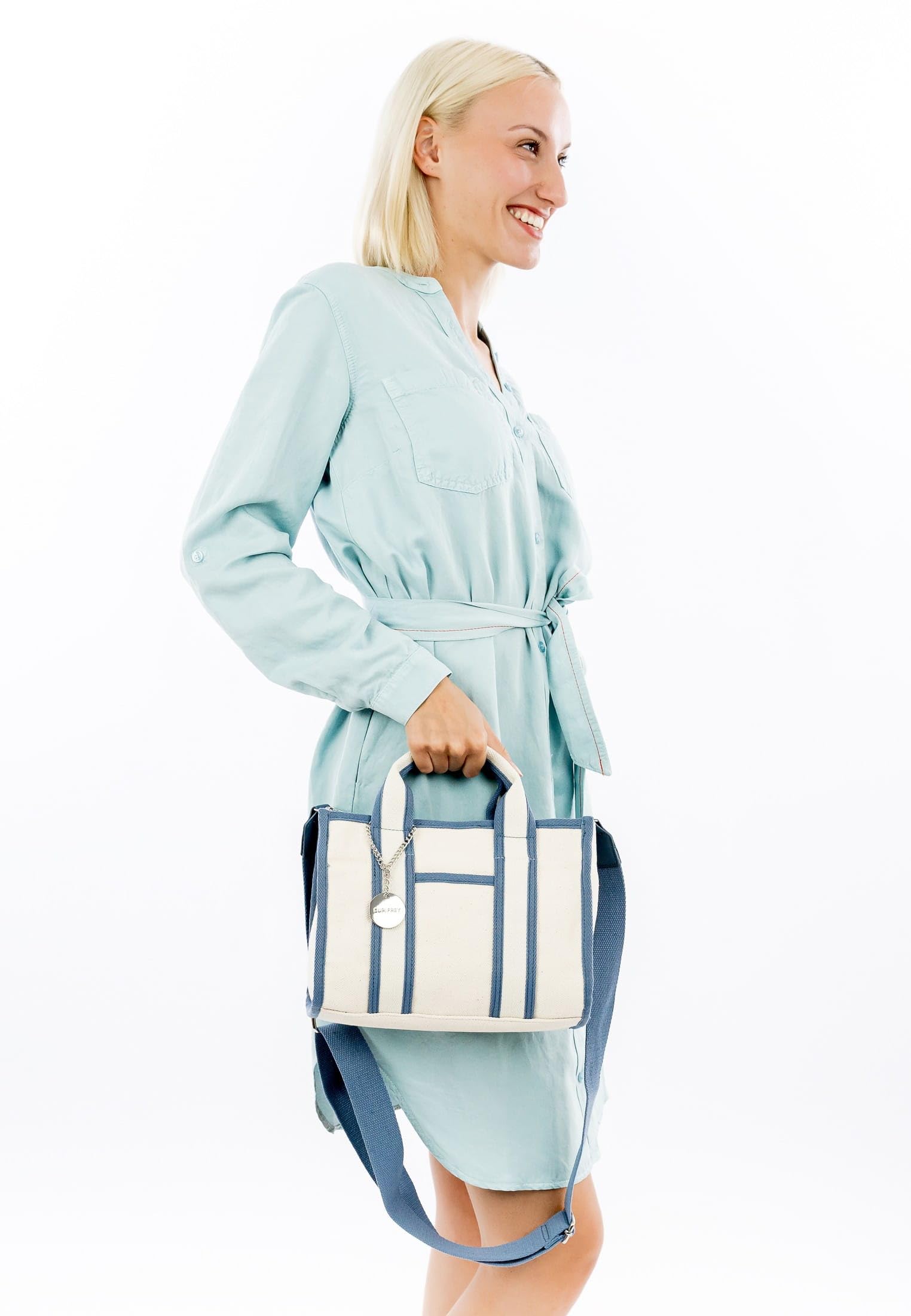 SURI FREY Bethany Cityshopper S Handtasche Denim blau Baumwolle