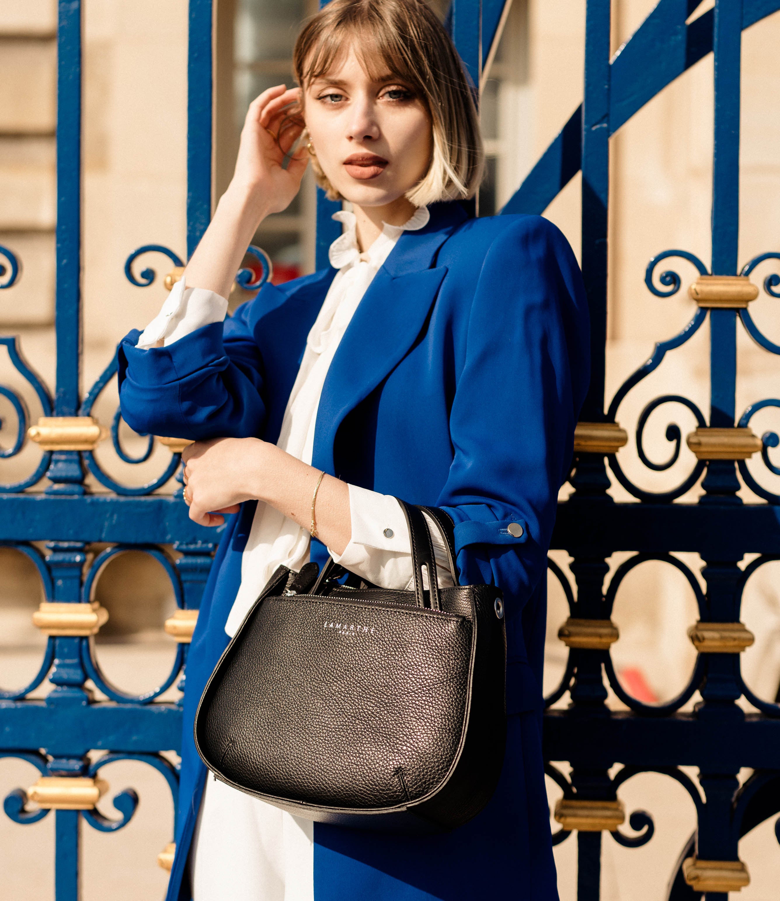 Lamarthe Fidèle S Crossbody Schwarz Vollleder
