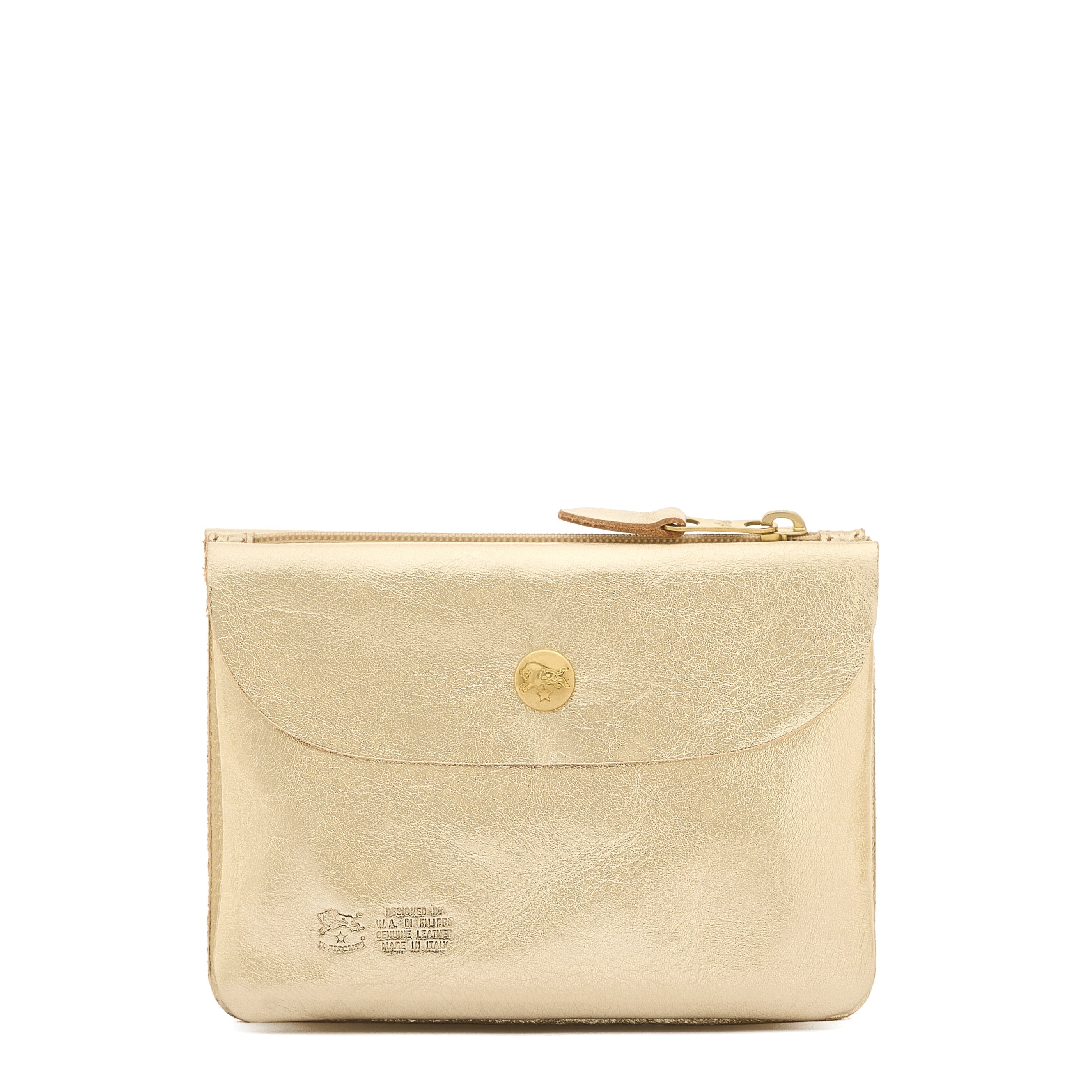 Il Bisonte Bustina Clutch Platin Vollleder 3 Faecher