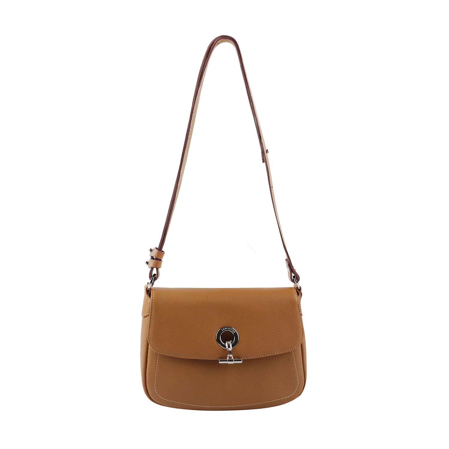 Lamarthe Paris Umhängetasche Cognac Vollleder