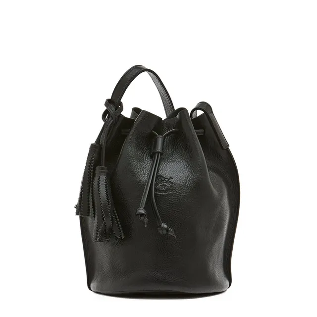 Il Bisonte Silvia Beuteltasche Vollleder schwarz