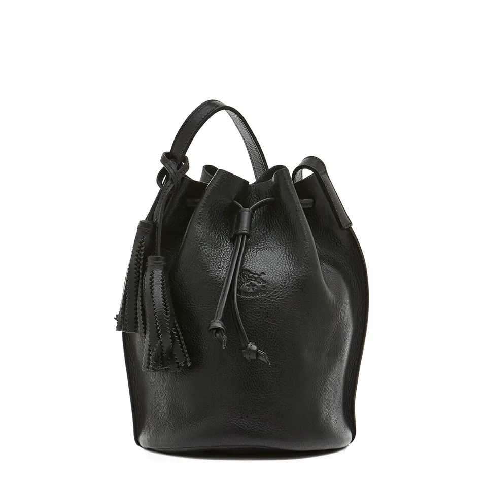 Il Bisonte Silvia Beuteltasche Vollleder schwarz