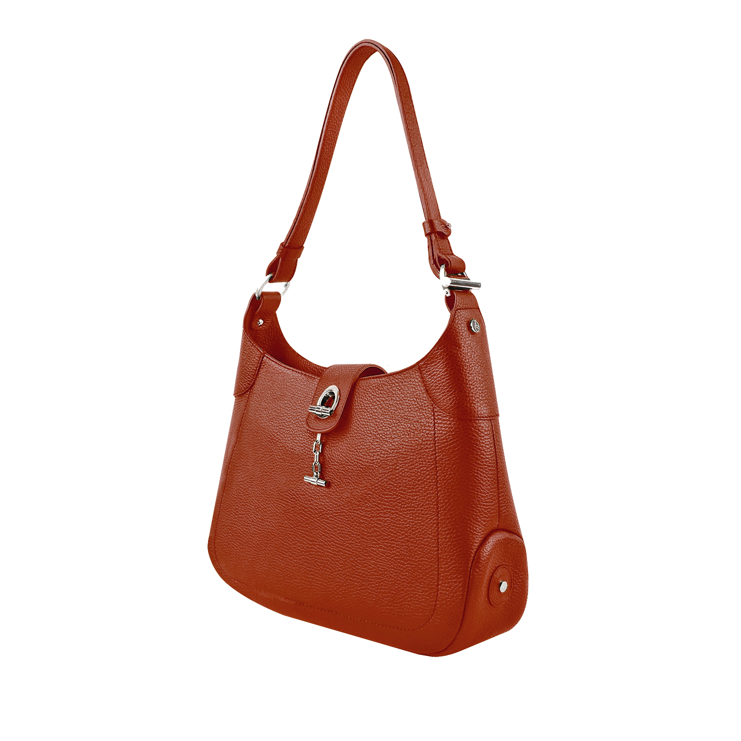 Lamarthe Paris Umhängetasche Rostrot Vollleder 32 cm