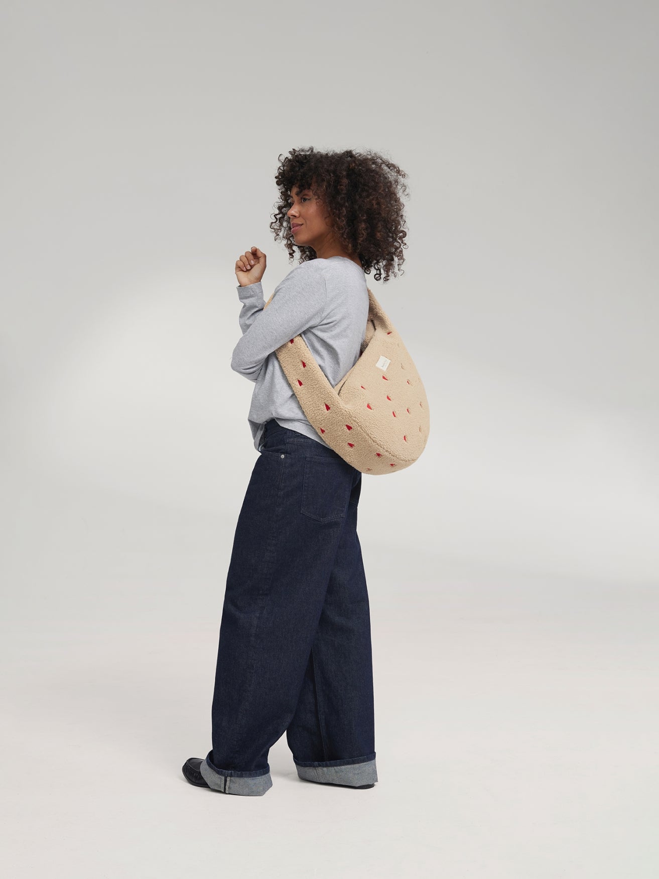 Studio Noos Teddy Cross Body Bag Umhängetasche Ecru Hearts