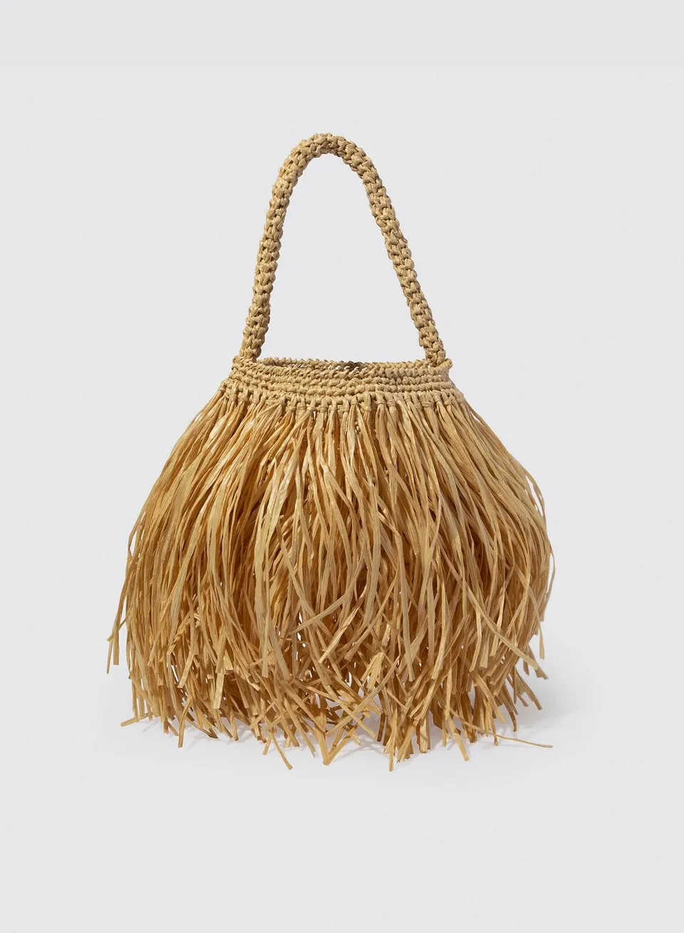 Maria la Rosa Apache Bucket Eimer-Tasche Natural Fransen