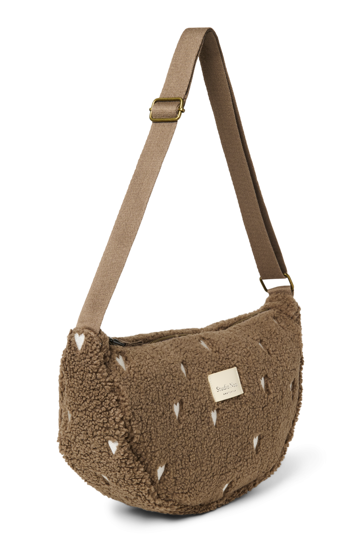 Studio Noos Teddy Bauchtasche Braun Herzen Damen